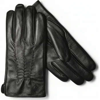 Rukavice Pánské kožené rukavice z ovčí kůže zateplené černé zimní rukavice XXL