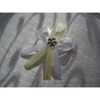 Svatební dekorace Svatební vývazek - bílá / krémová 85