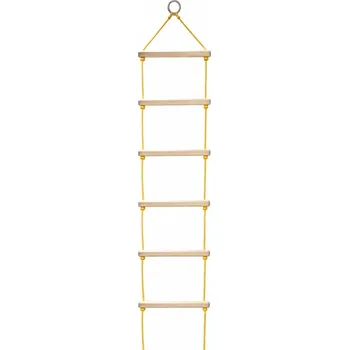 Dětská houpačka Provazový / lanový žebřík - 6 dřevěných příček 200 x 30 cm (Atrakce pro děti)