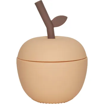 Hrnek se slámkou Apple Cup Peach OYOY Mini