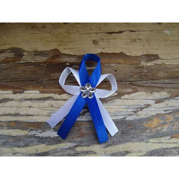 Svatební dekorace Svatební vývazek - bílá / modrá královská 40