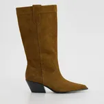 Reserved - Semišové kozačky - zlatavá hnědá - 317FF-82X - 317FF-82X-36