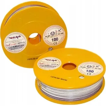 elektrický kabel Kabel LGY/H05V-K 0,50 mm2 100 m Bílo-Fialový