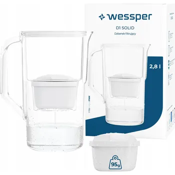 Filtrace vody Filtrační konvice Wessper D1 SOLID 2,8l bílá + 2x filtr