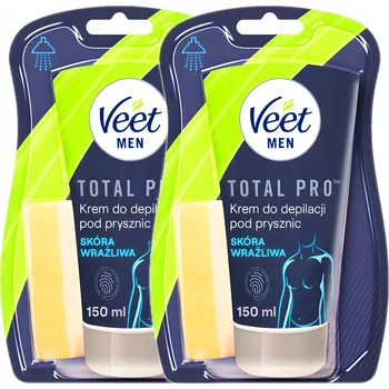 VEET MEN Depilační krém pro muže pro citlivou pokožku 2x 150 Ml Hydratační