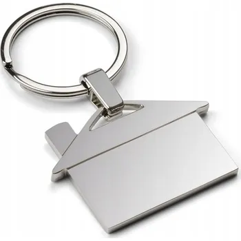 Přívěsek Na Klíče kovový Blue Collection dům 48x36x3 mm stříbrný