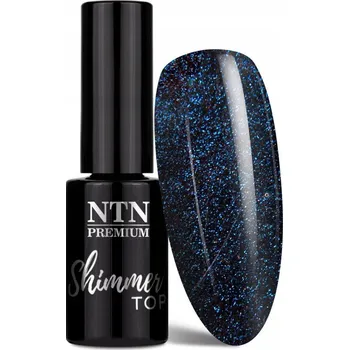 Lak na nehty Top No Wipe NTN Premium Aries hybridní lak na nehty s částečkami + PILNÍK