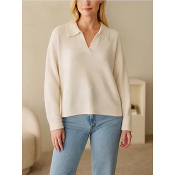 Dámské oblečení Sinsay - Svetr s límcem - krémová - 133IJ-01X - 133IJ-01X-S