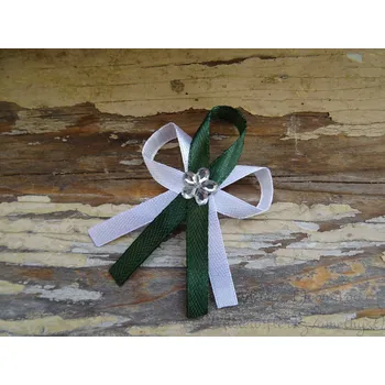 Svatební dekorace Svatební vývazek - bílá / zelená tmavá 128