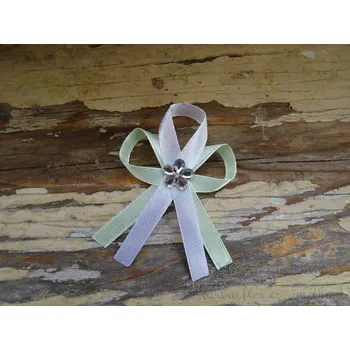 Svatební dekorace Svatební vývazek - zelená pastelová sv. 181 / bílá