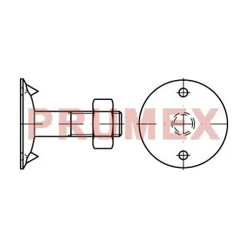 Šroub Šroub korečkový s maticí a podl. DIN 15237 M10x35 pozink