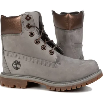 Dámská zimní obuv Dámské zimní boty TIMBERLAND PREMIUM 6 IN WATERPROOF BOOT MD GREY NUBUCK