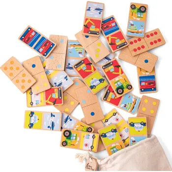 Desková hra New Classic Toys Dřevěné domino dopravní prostředky