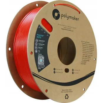 Filament Polymaker na vlákna PolyLite PETG 1,75 mm 1kg - Červená