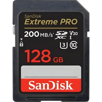 Paměťová karta SANDISK SDXC 128GB EXTREME PRO 300MB/s C10 V30 UHS-I U3