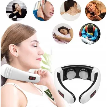 Masážní přístroj MASÁŽNÍ PŘÍSTROJ ELEKTROSTIMULÁTOR PRO KRK A ŠÍJI TENS EMS 2V1 ELEKTRODY TERAPIE PROUDEM