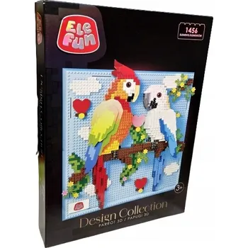 ostatní stavebnice ELEFUN DESIGN KOLEKCE stavebnice 3D PAPOUŠCI 1456 STAVEBNICE dílů