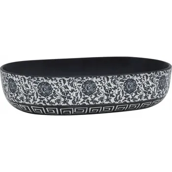 Keramické umyvadlo na desku černo-modré 59 x 40 x 14 cm