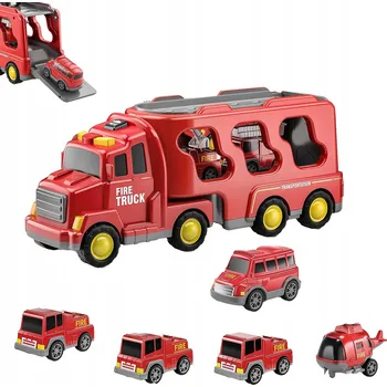 autíčko HASIČSKÁ SADA 7 V 1 - AUTO HRAČKA SE ZVUKEM A SVĚTLEM