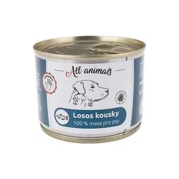 Krmivo pro psa ALL ANIMALS losos kousky, konzerva pro psy, 200g,rychlé dodání