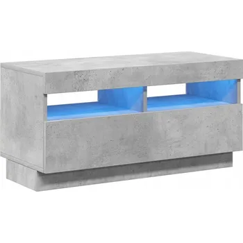 Televizní stolek TV stolek s RGB LED osvětlením, šedá betonu, 80x35x40 cm