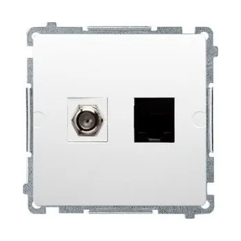 Elektrická zásuvka Anténní a internetová zásuvka nástěnná Kontakt-simon bílá