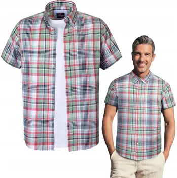 Pánská košile Pánská košile Pako Jeans zelená kostkovaná bavlněná regular fit 3XL