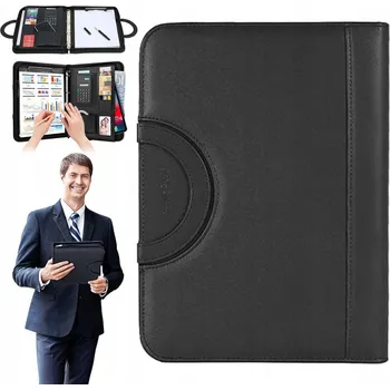 Pánská aktovka Černá aktovka z ekologické kůže BW08 s držákem na propiska