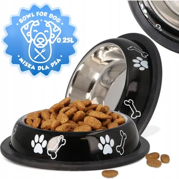 Miska pro psa Jedna kovová miska černá 0,25 l