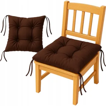 Polštář Polštář na židli ČTVEREC 40x40 cm HNĚDÝ