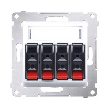 Elektrická zásuvka Reproduktorová zásuvka Kontakt-simon 4-násobná nástěnná rozebíratelná bílá