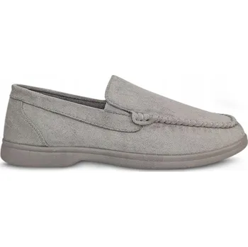 Pánské mokasíny Pánské nazouvací mokasíny, semišové, lehké, pohodlné, šedé, velikost 44