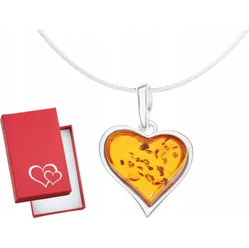 Náhrdelník Stříbrný náhrdelník pro manželku, maminku nebo dceru - Srdce jako Dárek k Valentýnu, 32 cm