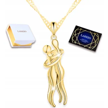 Náhrdelník Zlatý Náhrdelník Zamilovaný Pár Objímání Miluji Tě I Love You STŘÍBRO 925