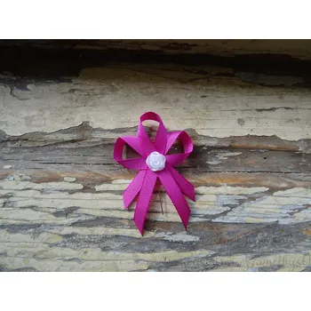 Svatební dekorace Svatební vývazek cyklámen (fuchsie) s růžičkou