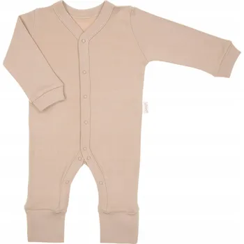 Kojenecký overall Dětské bavlněné overalové pyžamo béžové Nicol, vel. 80