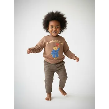 Sinsay - Kostkované kalhoty s nastavitelným pasem - tmavě hnědá - 068EN-89X - 068EN-89X-68