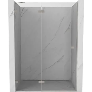 Sprchové dveře Mexen, Mexen Lunar levé výklopné sprchové dveře 130 cm, transparentní, broušený nikl - 834-130-000-97-00-L