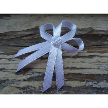 Svatební dekorace Svatební vývazek bílý s růžičkou 100