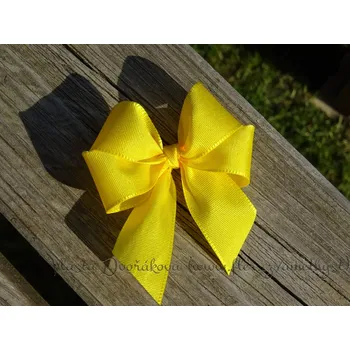 Svatební dekorace Mašlička textilní taftová - žlutá 207