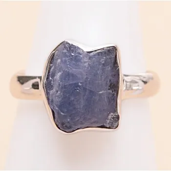 Prsten Tanzanit surový prsten stříbro Ag 925 LOT407 54 mm (US 7), 3,4 g