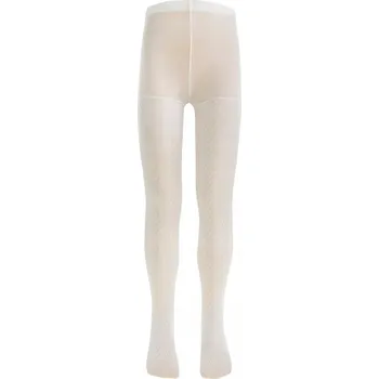 Žakárové punčocháče pro dívky W3 krémové Nicol, vel. 152/158