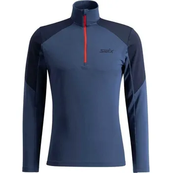 Pánská móda Pánská funkční mikina Swix INFINITY LIGHT HALF ZIP M XL Modrá, Tmavě modrá
