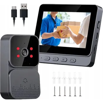 VIDEOVRÁTNÍK DOMÁCÍ TELEFON VIDEO ZVONEK S KAMEROU NOČNÍ VIDĚNÍ 4.3" IPS MONITOR