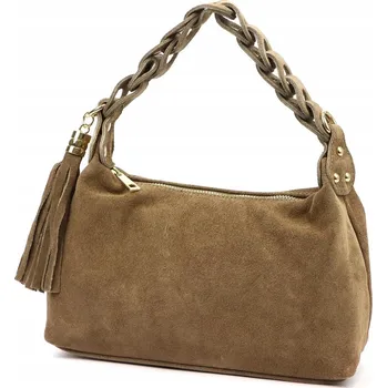 Kabelka Vera Pelle kabelka kožená kabelka přes rameno z pravé kůže béžová