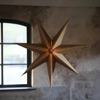 Lampička Markslöjd Papírová hvězda Kiara, hnědá, E14, výška 75 cm hnědý 1 x 25 W - Doprava zdarma