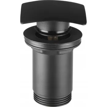 Sifon Zátka s přepadem klik-klak čtvercová Ferro černá