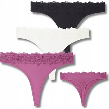 Kalhotky 3x Tanga Dámské Viskózové Krajkové Sexy Komfortní MORAJ XL