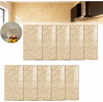 Obraz SAMOLEPICÍ DEKORATIVNÍ PVC OBKLADY / PANELY - VZHLED BÉŽOVÉHO MARMORU 60x30cm