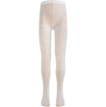 Žakárové punčocháče pro dívky W1 bílé Nicol, vel. 140/146